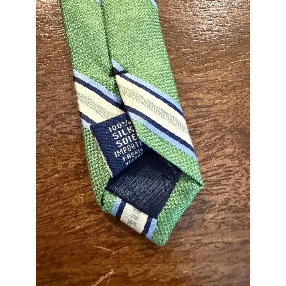 Set of TWO Nautica Light‎ and Dark Green Blue Diagonal Stripe Mens Ties